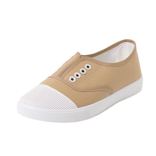 Sneaker Damen Leicht Flache Schuhe Atmungsaktive Stoffschuhe Elegante Frauen Schnürhalbschuhe Laufschuhe Sommer Outdoor Walkingschuhe Halbschuhe von Generisch