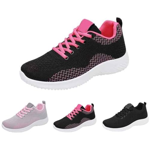 Sneaker Damen Leicht Laufschuhe Mesh Atmungsaktive Sportschuhe rutschfest Turnschuhe Bequem Walkingschuhe Outdoor Fitnessschuhe Schnürhalbschuhe Wanderschuhe Tennisschuhe von Generisch