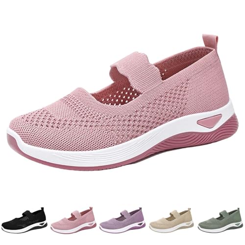 Sneaker Damen Mesh Slip On Orthopädische Schuhe Damen Weite H Elegant Herbst Joggingschuhe Breite Füße Schlupfschuhe Ohne Schnürsenkel Sportschuhe Plateau Walkingschuhe Leicht Laufschuhe Mit Dämpfung von Generisch