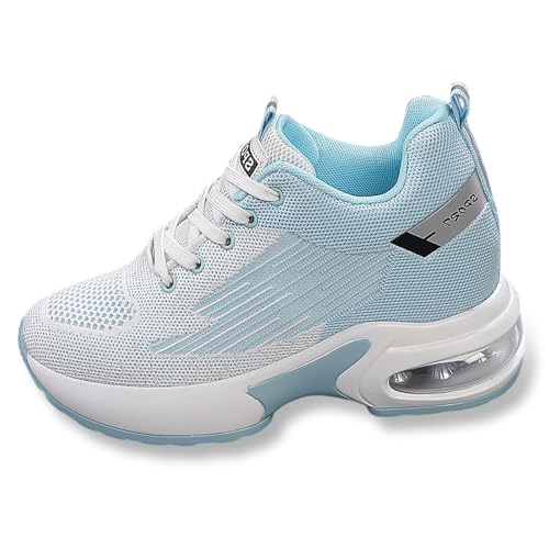Sneaker Damen Retro Style Leichte Sportschuhe Bequem Wasserdichte Rutschfeste Slip on Kurze Weiche Fussbett Walkingschuhe Elegante Sneaker Freizeit Elegant Atmungsaktive Vermascht Freizeitschuhe von Generisch