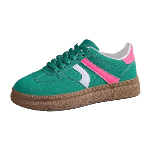 Sneaker Damen Retro Style - Sneaker Tennis Und Skateboarden Klassische Mit Schnürsenkeln Gummisohle - Modische rutschfeste Freizeit Skate-Schuhe Freizeitschuhe Flach Leder Modische Turnschuhe Sneaker Damen Retro Style - Sneaker Tennis Und Skateboarden Klassische Mit Schnürsenkeln Gummisohle - Modische rutschfeste Freizeit Skate-Schuhe Freizeitschuhe Flach Leder Modische Turnschuhe von Generisch