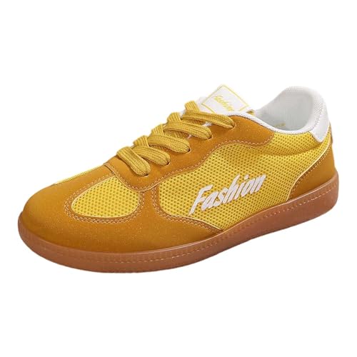 Sneaker Damen Retro Style - Sneaker Tennis Und Skateboarden Klassische Mit Schnürsenkeln Gummisohle - Modische rutschfeste Freizeit Skate-Schuhe Freizeitschuhe Flach Leder Modische Turnschuhe von Generisch