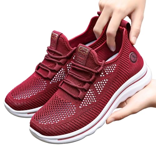 Sneaker Damen Retro Style Walkingschuhe Trachten Sneaker Damen Orthopädische Turnschuhe Freizeitschuhe Outdoor Sportschuhe Stiefel Vintage Zipper Knöchel Lederschuhe Mesh Atmungsaktive Turnschuhe von Generisch