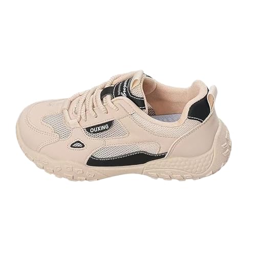 Sneaker Damen Runde Zehe Flachschuhe Plateau rutschfest Wanderschuhe Bequeme Mesh Sportschuhe Weiche Sohle Schnürhalbschuhe modisch lässig Damenschuhe Leichte Breite Füße Laufschuhe von Generisch