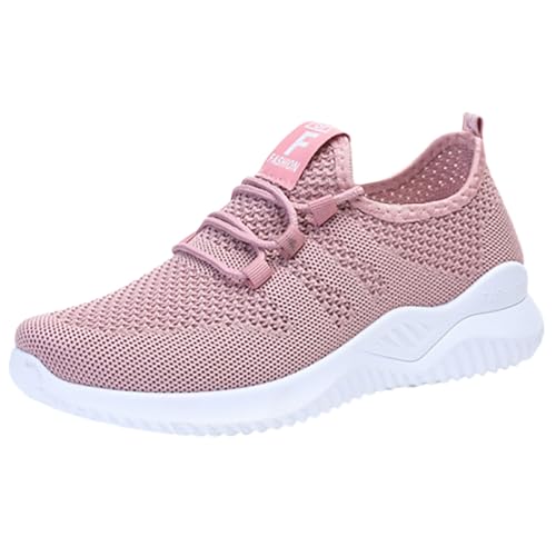 Sneaker Damen Sportschuhe Sommer Mesh Atmungsaktiv Bequeme Joggingschuhe Einfarbig Leichtgewichts Slip On Weiche Sohle Turnschuhe Outdoor Running Casual Walkingschuhe Mit Schnürsenkel,35-40.5 Eu von Generisch