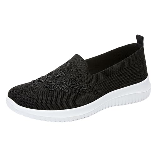 Sneaker Damen Sportschuhe alle Jahreszeiten, runde Zehenpartie, tiefe Öffnung, Schnürschuhe, lässige Sneakers, atmungsaktive flache Netzschuhe, Fitness-Wanderschuhe Basketball Tennis Sport (41) von Generisch