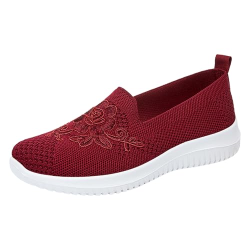 Sneaker Damen Sportschuhe alle Jahreszeiten, runde Zehenpartie, tiefe Öffnung, Schnürschuhe, lässige Sneakers, atmungsaktive flache Netzschuhe, Fitness-Wanderschuhe Basketball Tennis Sport (Red, 38) Sneaker Damen Sportschuhe alle Jahreszeiten, runde Zehenpartie, tiefe Öffnung, Schnürschuhe, lässige Sneakers, atmungsaktive flache Netzschuhe, Fitness-Wanderschuhe Basketball Tennis Sport (Red, 38) von Generisch