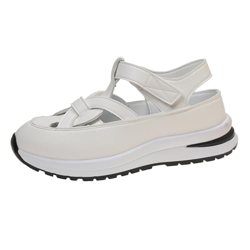 Sneaker Damen Turnschuhe Sportschuhe Trainers Bequeme Atmungsaktive mit Arch Support Quadratzehe Lässige Leichtgewichts Cozy Plateau Trekkingschuhe Running Outdoor Walkingschuhe (White, 41) von Generisch