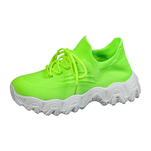 Sneaker Damen Weiss, Turnschuhe Für Damen Plateau Luftpolster Joggingschuhe Leichter Sportschuhe Weiches Chunky Laufschuhe Trainer Sportschuhe Rutschfest Traillaufschuhe Einfarbig Freizeitschuhe von Generisch