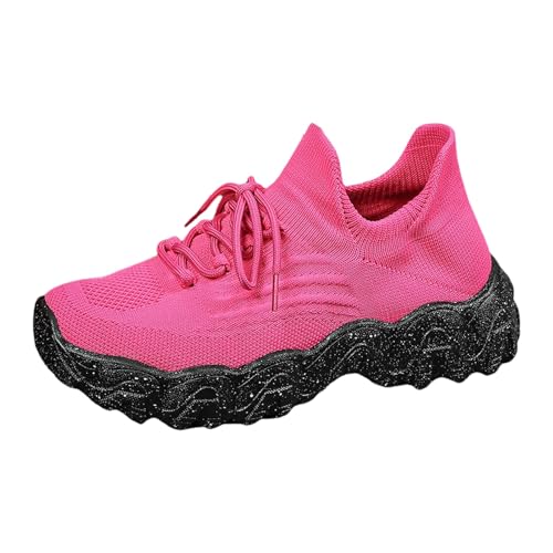 Sneaker Damen Weiss, Turnschuhe Für Damen Plateau Luftpolster Joggingschuhe Leichter Sportschuhe Weiches Chunky Laufschuhe Trainer Sportschuhe Rutschfest Traillaufschuhe Einfarbig Freizeitschuhe von Generisch
