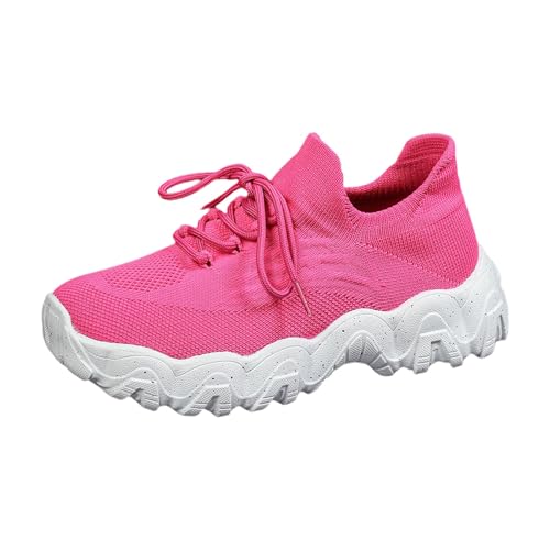 Sneaker Damen Weiss, Turnschuhe Für Damen Plateau Luftpolster Joggingschuhe Leichter Sportschuhe Weiches Chunky Laufschuhe Trainer Sportschuhe Rutschfest Traillaufschuhe Einfarbig Freizeitschuhe von Generisch