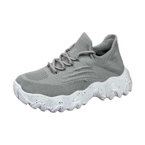 Sneaker Damen Weiss, Turnschuhe Für Damen Plateau Luftpolster Joggingschuhe Leichter Sportschuhe Weiches Chunky Laufschuhe Trainer Sportschuhe Rutschfest Traillaufschuhe Einfarbig Freizeitschuhe von Generisch