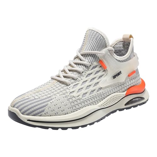 Sneaker Herren Basketballschuhe Laufschuhe Turnschuhe Wanderschuhe Freizeitschuhe Sportschuhe Leichtgewichts Trainingsschuhe Trekkingschuhe Atmungsaktiv Basketball Tennis Running (Beige, 42) von Generisch