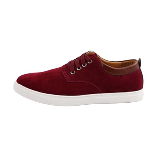 Sneaker Herren Flache Wildleder Turnschuhe - Rutschfeste Freizeitschuhe Mit SchnüRung Sportschuhe Walkingschuhe - Einfarbig Fitness Jogging Herrenschuhe Laufschuhe StraßEnlaufschuhe FüR Alltag von Generisch