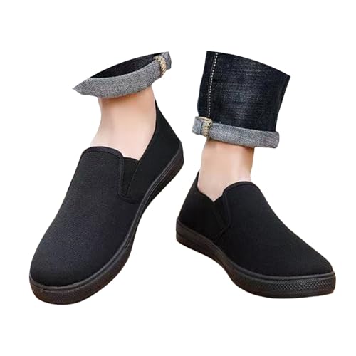 Sneaker Herren Klassische Freizeit Sportschuhe Segeltuch Segelschuhe Extra Weit Stoff Flachschuhe Weiche Sohle Skate Walkingschuhe Männer Outdoor Loafers Leichte Fashion Laufschuhe von Generisch