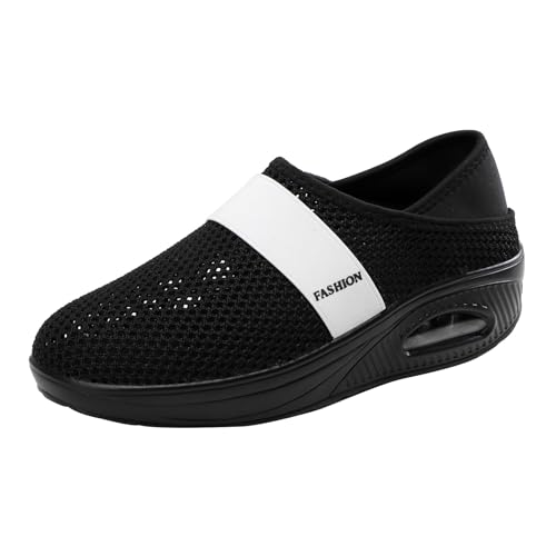 Sneaker Herren Laufschuhe Arbeitsschuhe, rutschfeste Sneakers, Wanderschuhe Tennisschuhe Trainingsschuhe Atmungsaktiv (White, 42) von Generisch