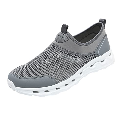 Sneaker Herren Laufschuhe Muster Mode einfache Mesh atmungsaktive Bequeme leichte Freizeitschuhe Tennisschuhe Trainingsschuhe Atmungsaktiv (Dark Gray, 40) von Generisch