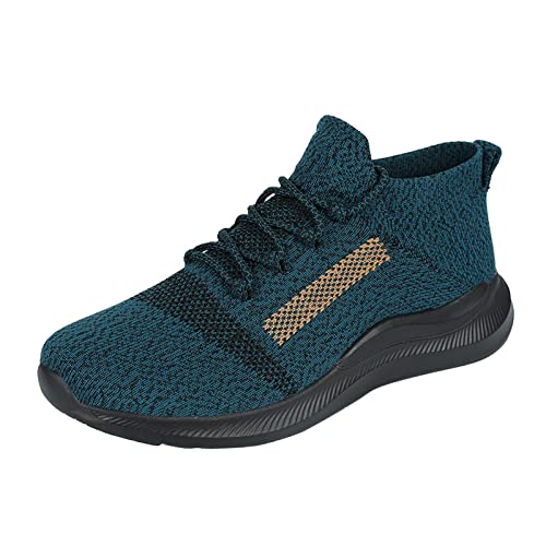 Sneaker Herren Laufschuhe Turnschuhe TennisSchuhe Wanderschuhe Trekkingschuhe Leichtgewichts Slip On Mesh Atmungsaktive Freizeit Flying Woven Jogging Bequeme Sportschuhe Schlupfschuhe (Navy, 45) von Generisch