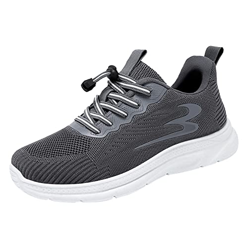 Sneaker Herren Laufschuhe Turnschuhe TennisSchuhe Wanderschuhe Trekkingschuhe Leichtgewichts Slip On Mesh Atmungsaktive Freizeit Flying Woven Running Bequeme Sportschuhe Schlupfschuhe (Grey, 41) von Generisch