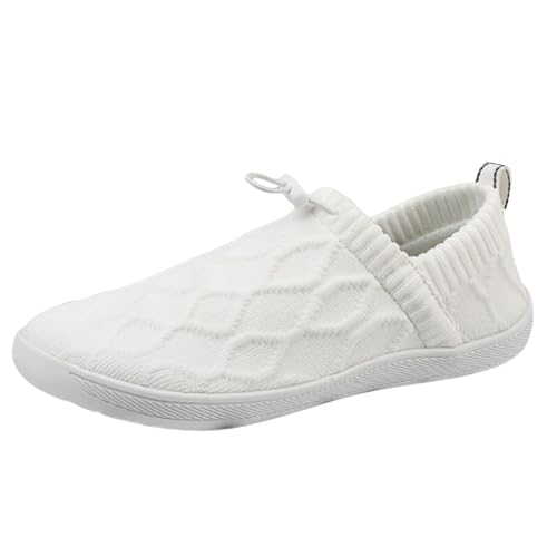 Sneaker Herren Laufschuhe Wanderschuhe Turnschuhe Mesh Freizeitschuhe Sportschuhe Leichtgewichts Trainingsschuhe Trekkingschuhe Walkingschuhe Outdoor-Slippersohle Gym Fitness Jogging (White, 41) von Generisch