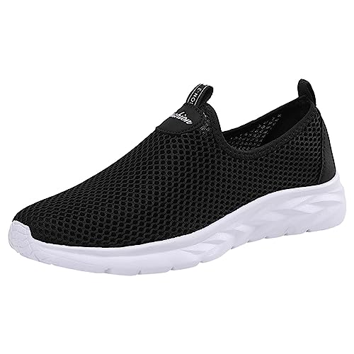 Sneaker Herren Laufschuhe Wanderschuhe Turnschuhe Trekkingschuhe Sportschuhe Freizeit Leichtgewichts Tennisschuhe Trainingsschuhe Atmungsaktiv Walkingschuhe Running Walking Outdoor (White, 43) von Generisch