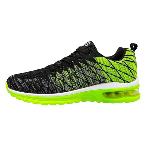 Sneaker Herren Laufschuhe Wanderschuhe Turnschuhe Trekkingschuhe Sportschuhe Freizeit Leichtgewichts Tennisschuhe Trainingsschuhe Slip on Atmungsaktiv Straßenlaufschuhe Running Walking (Green, 38) von Generisch