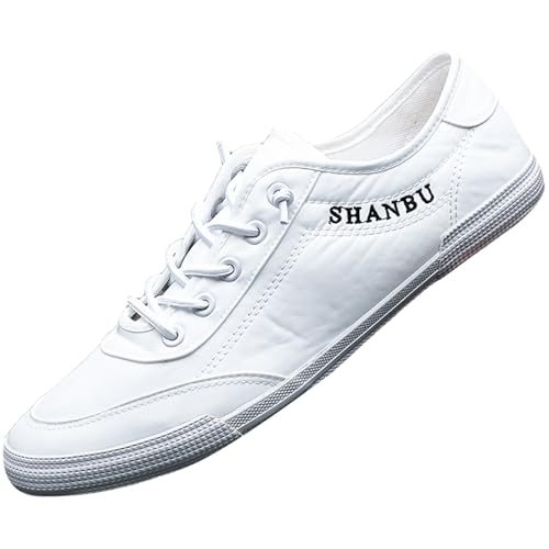 Sneaker Herren Segeltuch Schnürung Laufschuhe Niedriger Freizeitschuhe Modische Loafers Klassische Tennisschuhe Einfache Leichte Walkingschuhe Bequeme BarfußSchuhe Atmungsaktive Turnschuhe von Generisch