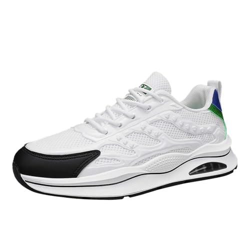 Sneaker Herren Sportschuhe Atmungsaktive Stoffschuhe Lässige Modische Tennisschuhe Trainingsschuhe Atmungsaktiv (Green, 44) von Generisch