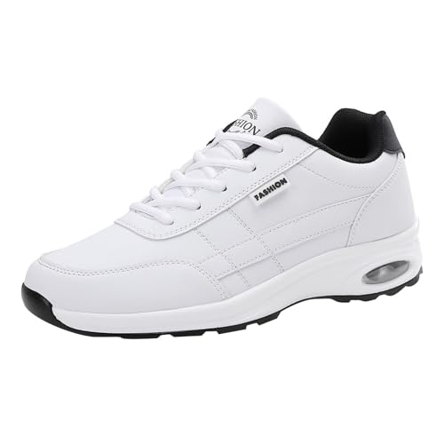 Sneaker Herren Sportschuhe rutschfeste Sneakers, Wanderschuhe Tennisschuhe Trainingsschuhe Atmungsaktiv (White, 44) von Generisch