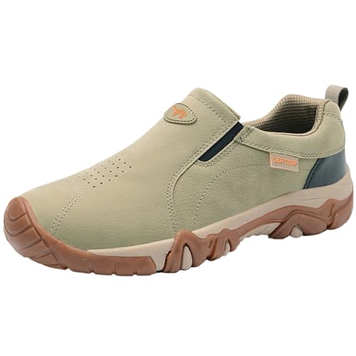 Sneaker Herren Turnschuhe weichem, schlicht, lässig, für Bergsteigen, Freizeit, Sport Tennisschuhe Trainingsschuhe Atmungsaktiv (Khaki, 40) von Generisch