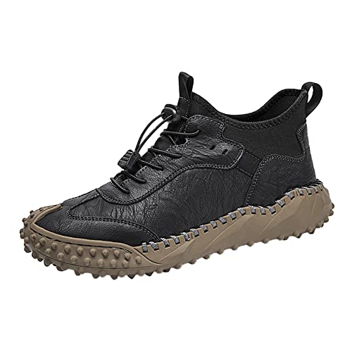 Sneaker Herren Weit Leder Sportschuhe Atmungsaktiv Fitnessschuhe Laufschuhe Weich rutschfest Walkingschuhe Schnallenriemen Schnürschuhe Sport Casual Herrenschuhe Bequeme Outdoorschuhe von Generisch
