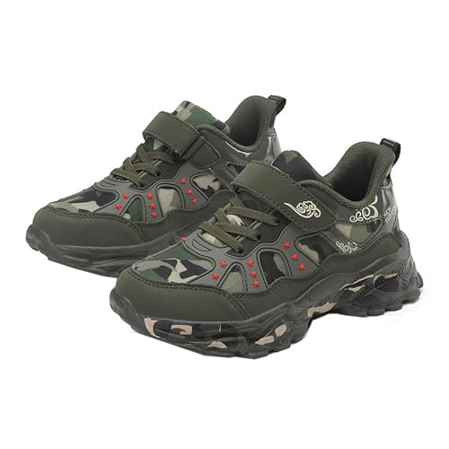 Sneaker Jungen Tarnung Sportschuhe mit Rutschfest Sohle Turnschuhe Laufschuhe Kinder Hallenschuhe Joggingschuhe Walkingschuhe Freizeitschuhe Leicht Atmungsaktiv Kinderschuhe Straßenlaufschuhe von Generisch
