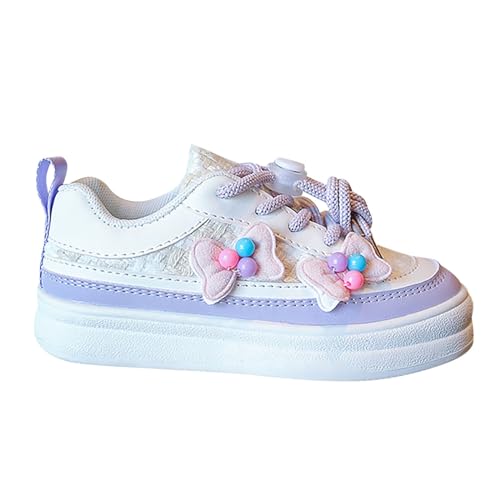 Sneaker Kinder 33, Hallenschuhe Mädchen Schnürschuhe Atmungsaktiv Turnschuhe Sportschuhe Low Top Halbschuhe Rutschfeste Hallenturnschuhe Cute Kinderschuhe Laufschuhe Wanderschuhe Barfußschuhe von Generisch