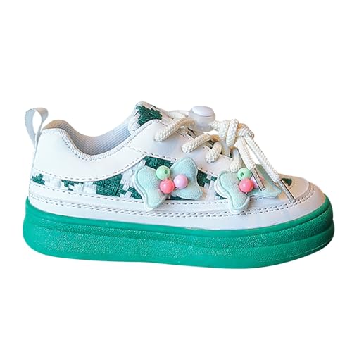 Sneaker Kinder 33, Hallenschuhe Mädchen Schnürschuhe Atmungsaktiv Turnschuhe Sportschuhe Low Top Halbschuhe Rutschfeste Hallenturnschuhe Cute Kinderschuhe Laufschuhe Wanderschuhe Barfußschuhe von Generisch