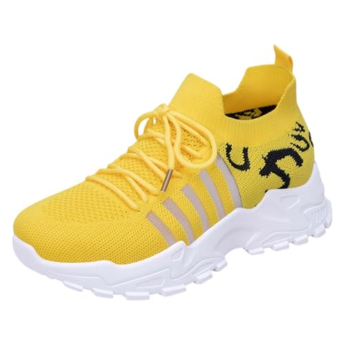 Sneaker Sommer Damen Chunky Aushöhlen Vermascht Turnschuhe Bequeme Laufschuhe Freizeitschuhe Leichte Sportschuhe Fitnessschuhe Elegante Damenschuhe rutschfeste Outdoorschuhe Trekkingschuhe von Generisch