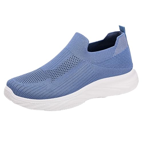 Sneakers Für Damen,Freizeitschuhe Damen Schwarz,Einfarbige Plateau Slip-On,rutschfeste Arbeitsschuhe,Bequeme,Leichte Atmungsaktive, Geeignet Zum Gehen,Sportschuhe von Generisch