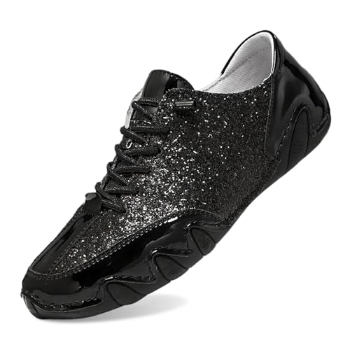 Sneakers Herren Pailletten Flache Low Sneaker Atmungsaktiv Strass Glitzer Turnschuhe Outdoor Sportschuhe Spitzen Trachten Laufschuhe Sommerschuhe Hochzeitsschuhe Braut Stoffschuhe von Generisch