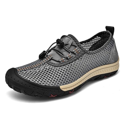 Sneakers für Herren, Slip-On-Komfort, atmungsaktiv, Herren-Wanderschuhe, rutschfest, schnell trocknend, Wandern, Walking, Wasserschuhe, grau, 42.5 EU Sneakers für Herren, Slip-On-Komfort, atmungsaktiv, Herren-Wanderschuhe, rutschfest, schnell trocknend, Wandern, Walking, Wasserschuhe, grau, 42.5 EU von Generisch