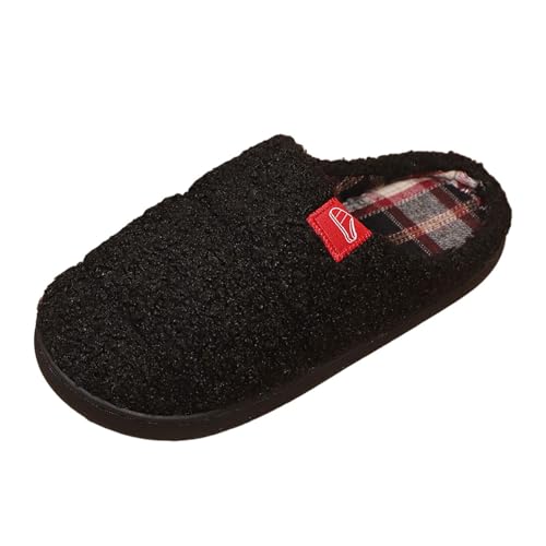 Socken Schuhe Damen Männer Frauen mit dem gleichen Absatz J warmes, verdicktes - Winter-Innen-Halbpaket mit Home Cott On Drag Warmer Winter Schuhe Rot Damen Glitzert (Black, 45) von Generisch