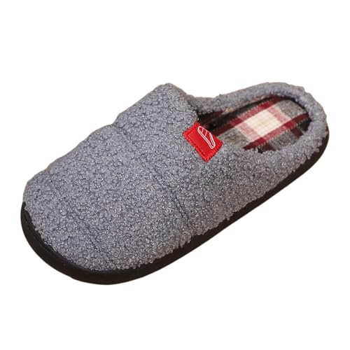 Socken Schuhe Damen Männer Frauen mit dem gleichen Absatz J warmes, verdicktes - Winter-Innen-Halbpaket mit Home Cott On Drag Warmer Winter Schuhe Rot Damen Glitzert (Grey, 39) von Generisch