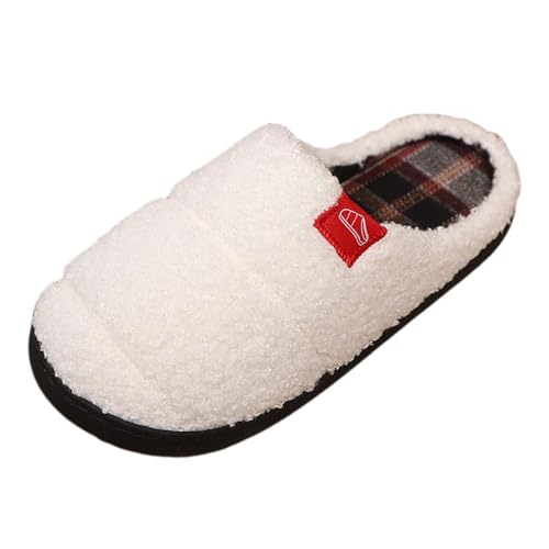 Socken Schuhe Damen Männer Frauen mit dem gleichen Absatz J warmes, verdicktes - Winter-Innen-Halbpaket mit Home Cott On Drag Warmer Winter Schuhe Rot Damen Glitzert (White, 41) von Generisch