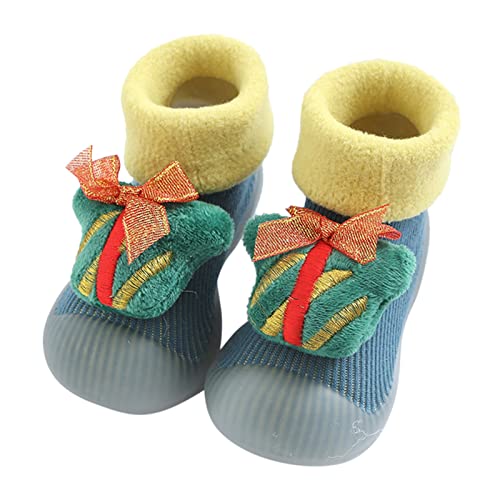 Sockenschuhe Baby,Kinder Socken Hüttenschuhe Kleinkind Stricken Kinderschuhe mit rutschfeste Gummisohle Leichte Slip-on Turnschuhe Weiche Sohle Haussocken von Generisch