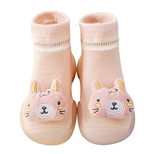 Sockenschuhe Baby,Kinder Socken Hüttenschuhe rutschfeste Hüttenschuhe Sockenschuhe für Mädchen Junge Niedliche Cartoon Gummisohle Lauflerner Babyschuhe von Generisch