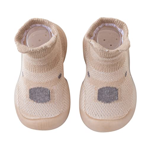 Sockenschuhe Baby Krabbelschuhe Lauflernschuhe Kleinkind Stricken Kinderschuhe mit rutschfeste Gummisohle Leichte Slip-on Turnschuhe Weiche Sohle Haussocken von Generisch