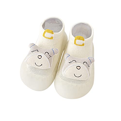 Sockenschuhe Baby Unisex Krabbelschuhe rutschfeste Barfußschuhe Weicher Stricken Hausschuhe Antirutschsocken Haussocken mit Gummisohle von Generisch