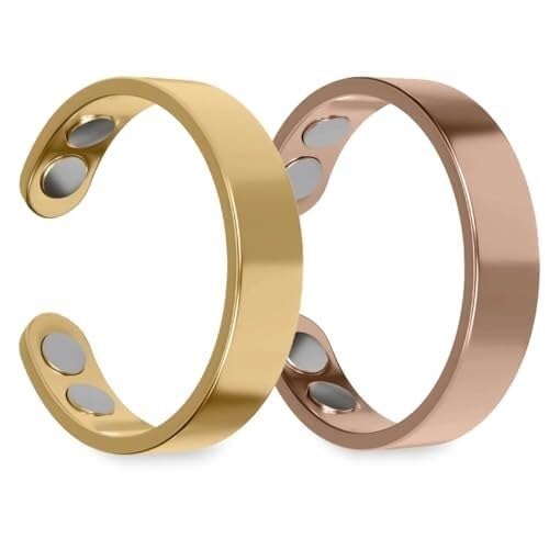 SöMni Ring mit Geschenkbox, SöMni Ring Damen Wechseljahre, Magnetringe Damen, Magnetring Wechseljahre, Reduziert Stress& Angstgefühle Verbessert dieSchlafqualität (Gold+Rose) von Generisch