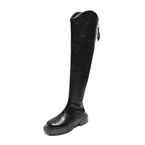 Solid Ankle Ankle Boots Heel Ladies Biker Wedge Shoes High Womens Zipper Women's Boots Damen Schuhe Pumps Rot (Black, 39) von Generisch