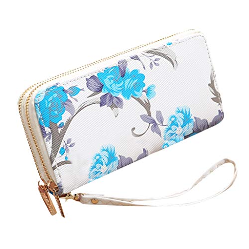 Solide Geldbörse mit Rosenmuster, lang, Kartenfarbe, modische Tasche, Geldbörse, Reißverschluss, Geldbörsen für Damen, B, Einheitsgröße von Generisch