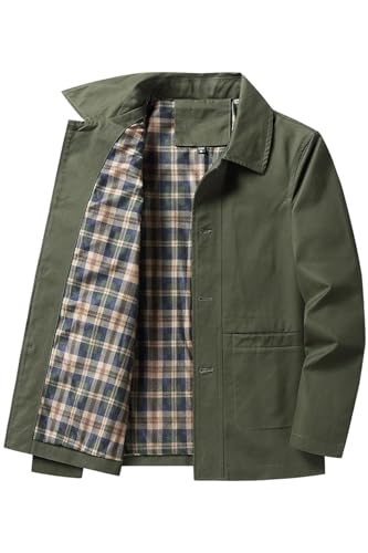 Solide Herren-Jacke, leger, Umlegekragen, Reißverschluss, Mäntel, Oberbekleidung, Reißverschluss-Jacken, En8-No Fleece, L von Generisch