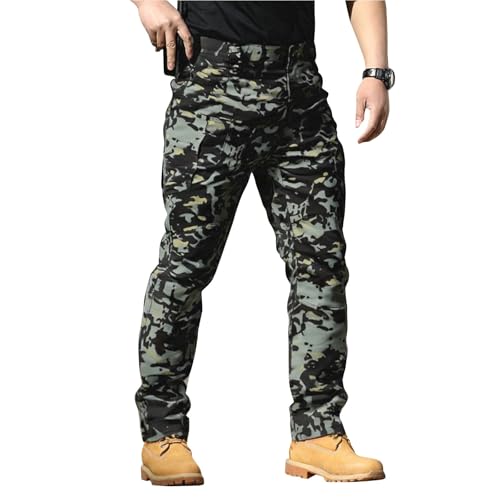 Sommer Cargohose Herren Jogginghose Atmungsaktiv und Leicht Freizeithose mit Taschen Japanische Hose Schwarz Regenhose Fahrrad Sweathose Sommerhose Tagesdiensthose Feuerwehr Herren-Westen von Generisch